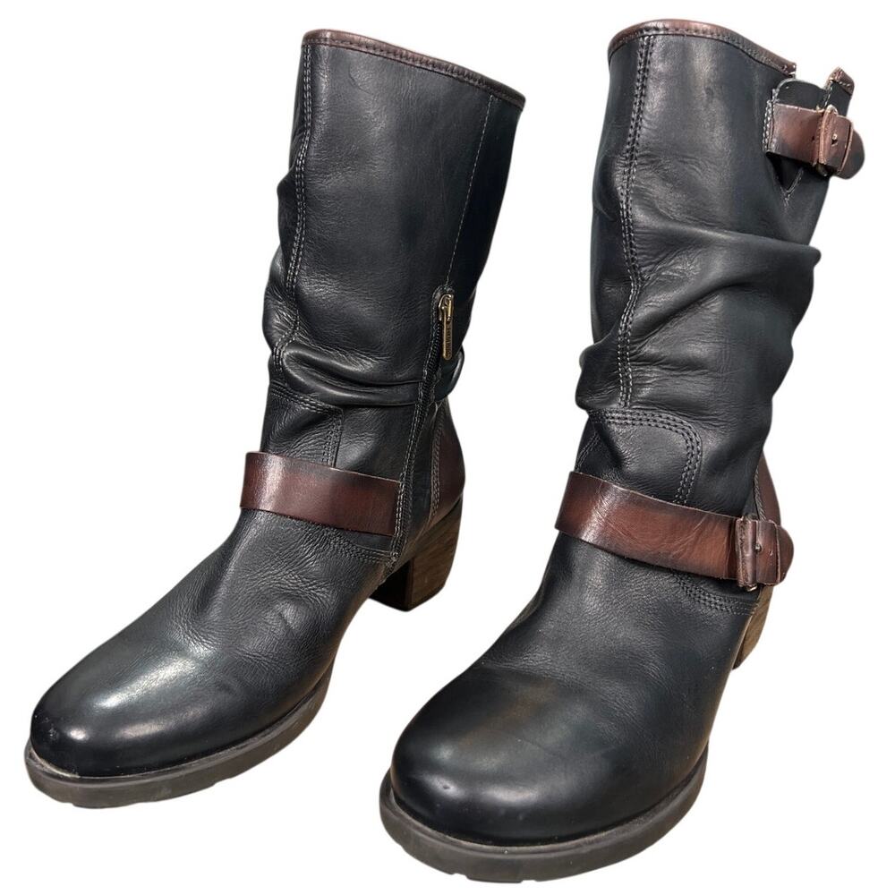 Pikolinos Women’s Le Mans Black Leather Moto Ankle Boot Size 40 US 9/9.5 - Picture 6 of 11